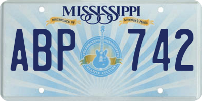 MS license plate ABP742