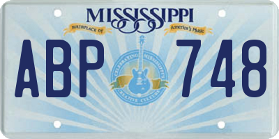 MS license plate ABP748