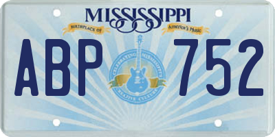 MS license plate ABP752