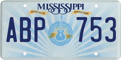 MS license plate ABP753