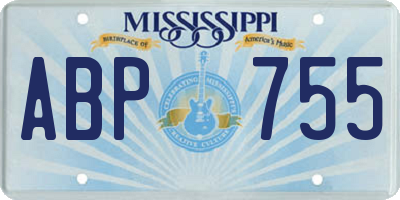 MS license plate ABP755