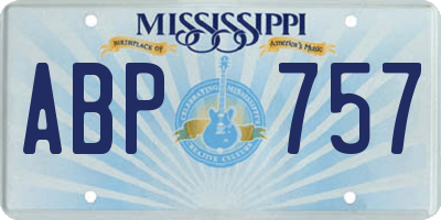 MS license plate ABP757