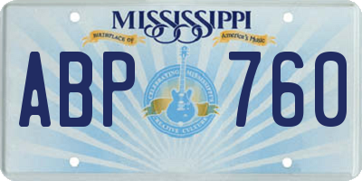 MS license plate ABP760