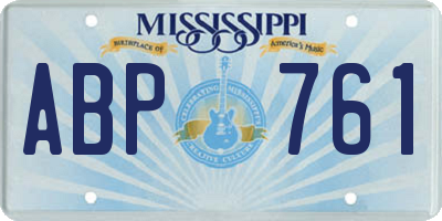 MS license plate ABP761