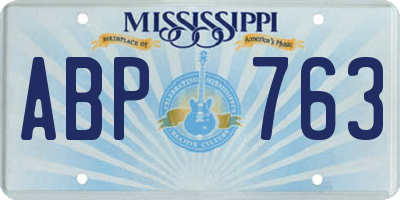 MS license plate ABP763