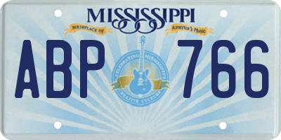 MS license plate ABP766