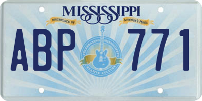 MS license plate ABP771