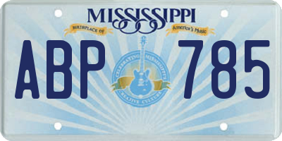 MS license plate ABP785