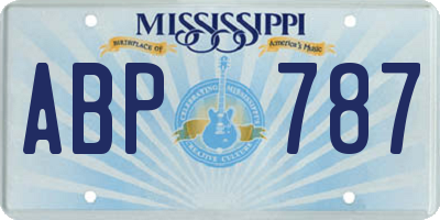 MS license plate ABP787