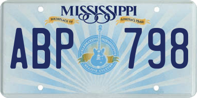 MS license plate ABP798