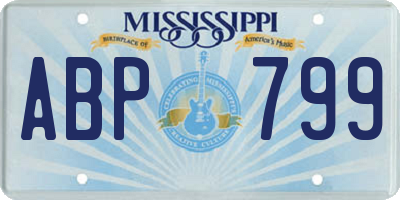 MS license plate ABP799
