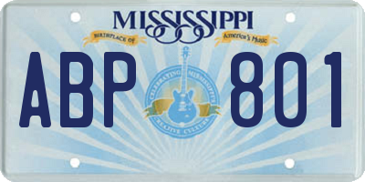 MS license plate ABP801