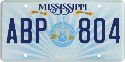 MS license plate ABP804