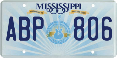 MS license plate ABP806