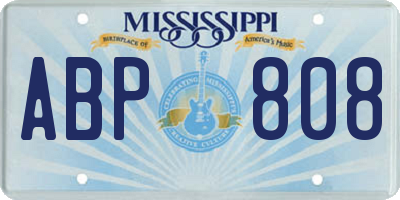 MS license plate ABP808