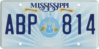 MS license plate ABP814