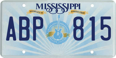 MS license plate ABP815