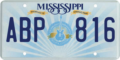 MS license plate ABP816