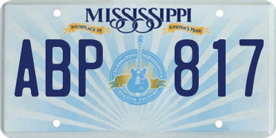 MS license plate ABP817
