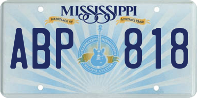 MS license plate ABP818