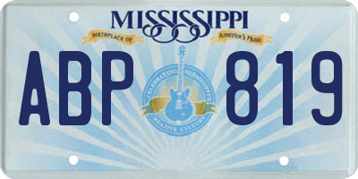 MS license plate ABP819