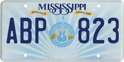 MS license plate ABP823