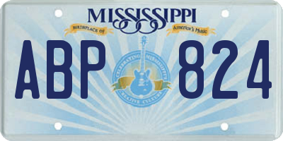 MS license plate ABP824