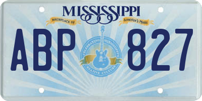 MS license plate ABP827