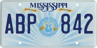 MS license plate ABP842