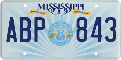 MS license plate ABP843