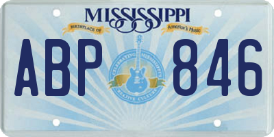 MS license plate ABP846