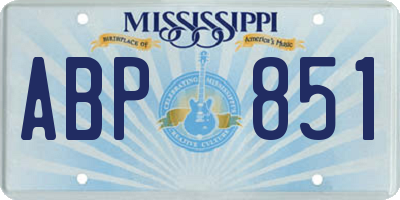 MS license plate ABP851