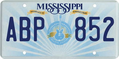 MS license plate ABP852