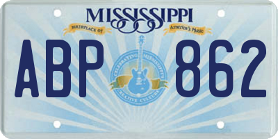 MS license plate ABP862