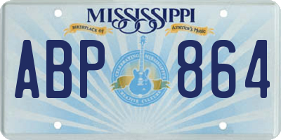 MS license plate ABP864