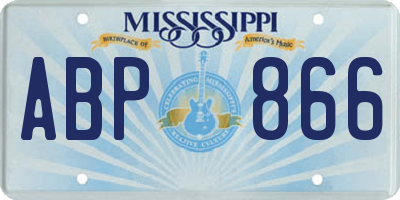 MS license plate ABP866