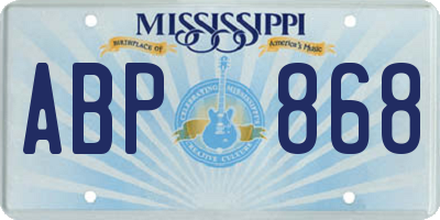 MS license plate ABP868