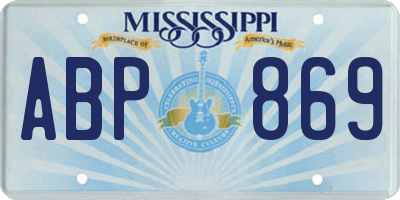 MS license plate ABP869