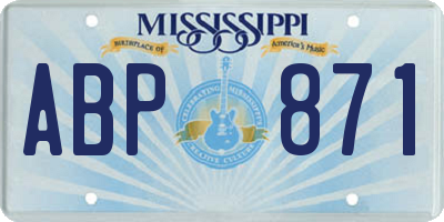 MS license plate ABP871