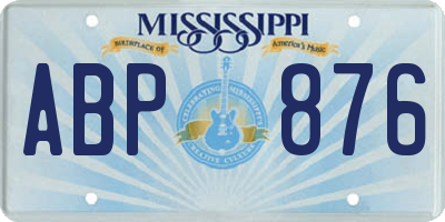 MS license plate ABP876