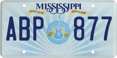 MS license plate ABP877