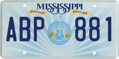 MS license plate ABP881