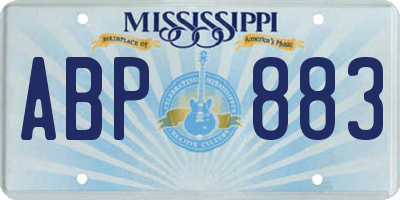 MS license plate ABP883