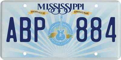 MS license plate ABP884