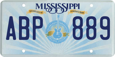 MS license plate ABP889
