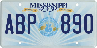 MS license plate ABP890