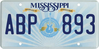 MS license plate ABP893