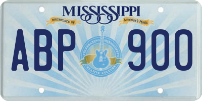 MS license plate ABP900