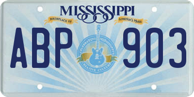 MS license plate ABP903