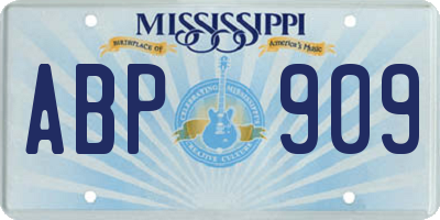 MS license plate ABP909